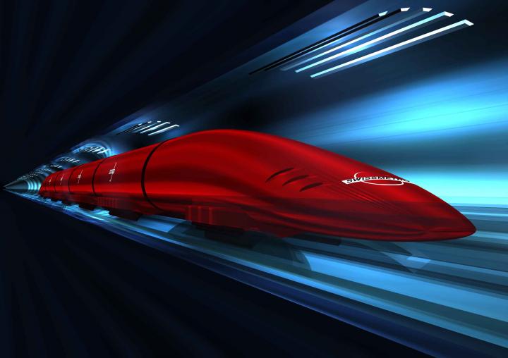Fahrzeug_im_Tunnel_2_0 Blind auf Magnetkufen durch den luftleeren Tunnel soll die Swissmetro fahren (Bild: Swissmetro)