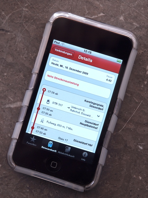 PC161166 Die DB-App läuft auch auf dem iPod Touch