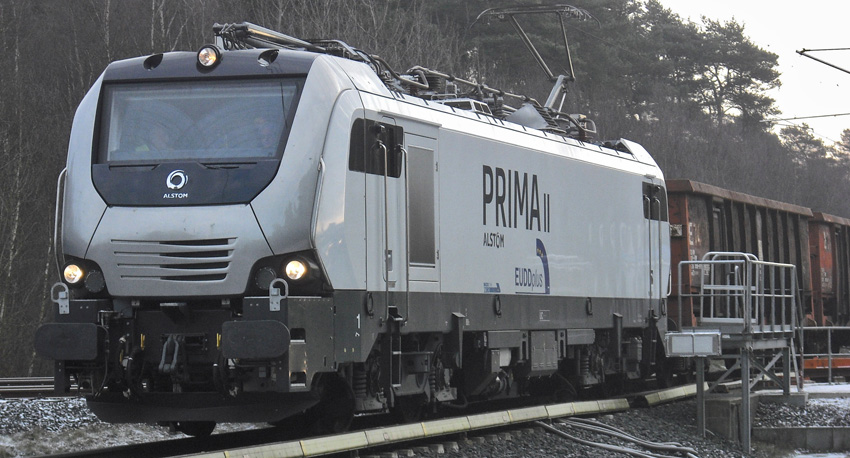 Alstom-Elektrolok Prima II Prima II im Testlauf in Wildenrath (Foto: Jürgen Lück, Alstom)